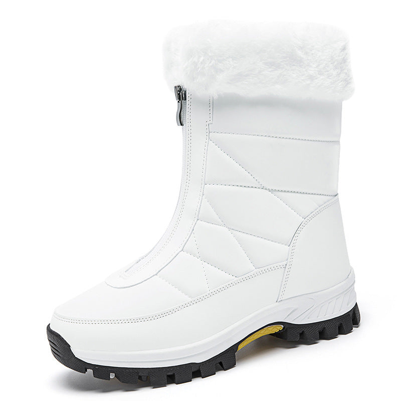 Waterproof Snow Boots Women's Mid-calf Front Zipper